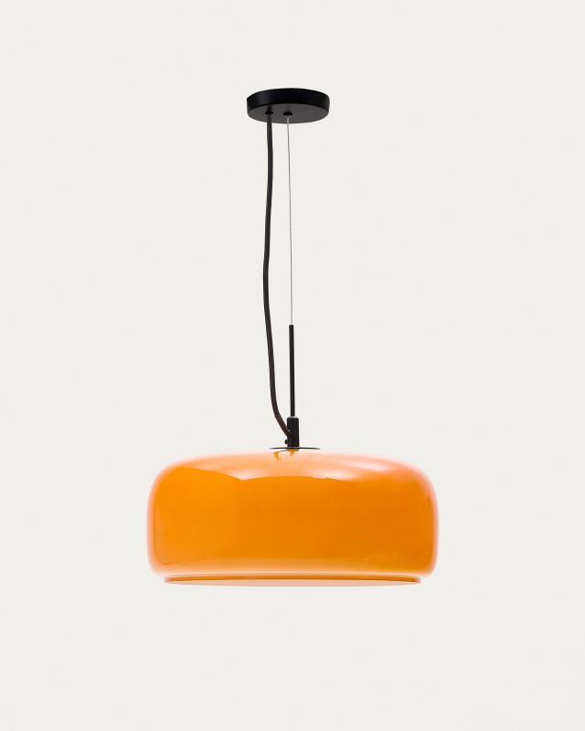 Kave Home Plafondlamp Reig Oranje Glas Ø38cm