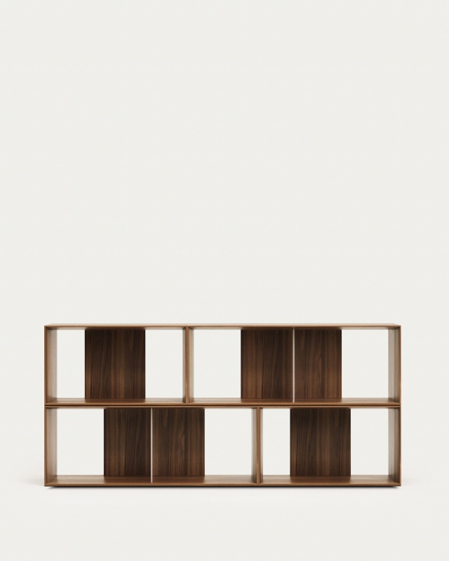 Kave Home Litto Set van 4 Elementen Modulair Walnootfineer 168x76cm