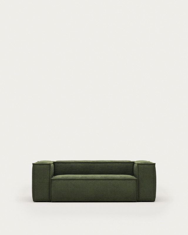 Kave Home 2-zitsbank Blok Groen Ribstof 210cm