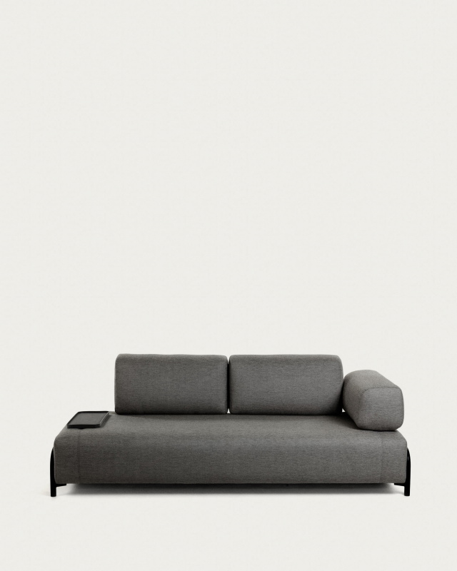 Kave Home 3-zitsbank Compo Donkergrijs Klein Dienblad 232cm