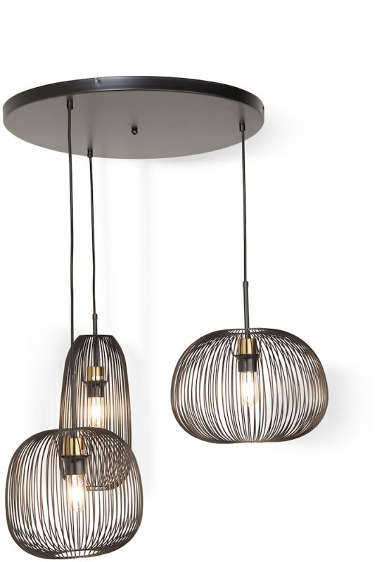 Coco Maison Hanglamp Boaz 3-Lichts Zwart