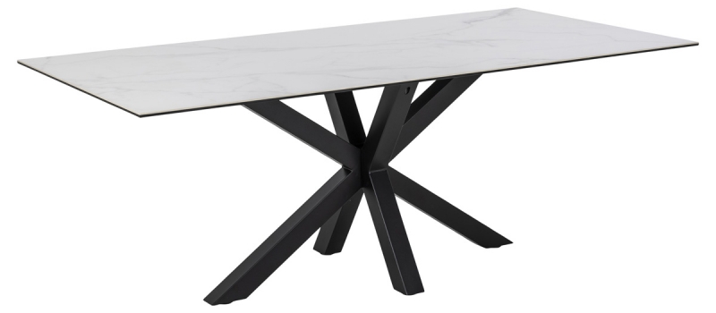 Eettafel Axel Rechthoek Keramiek Wit 200cm - Giga Living