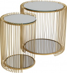 Kare Design Bijzettafel Wire Double Goud Set van 2
