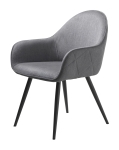 Eetkamerstoel Minto Met Armleuning Grijs Fabric - Giga Living