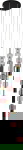 Kare Design Hanglamp Candy Bar Colore 6-Lichts Getrapt