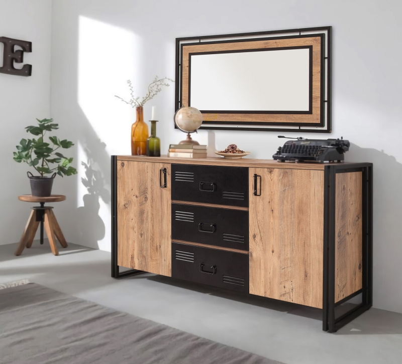 Dressoir Cosmo Rio Melamine Atlantic Pine Zwart