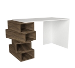 Bureau Jenga Melamine Wit Walnoot