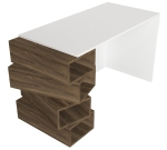 Bureau Jenga Melamine Wit Walnoot