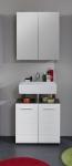 Badkamermeubelset Line Hoogglans Wit/Smoky Zilver Set van 2