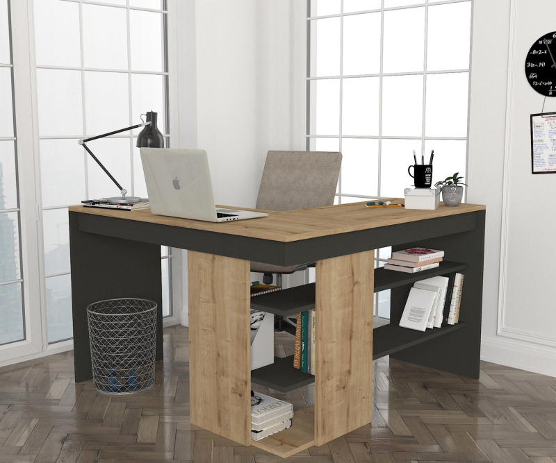 Bureau Stylo Melamine Saffier Antraciet