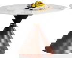 Kare Design Eettafel Cono Keramiek Wit/Bruin Ø120cm