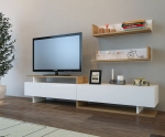 Tv-Meubel Ayaz Melamine Wit Teak