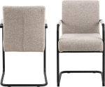 Eetkamerstoel Boris Met Armleuning Beige - Giga Living