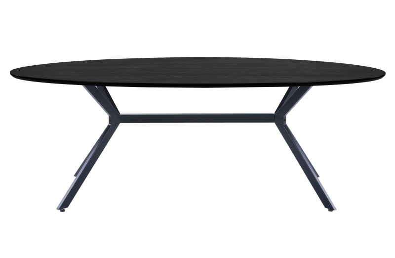 Woood Eettafel Bruno Ovaal Zwart 220cm