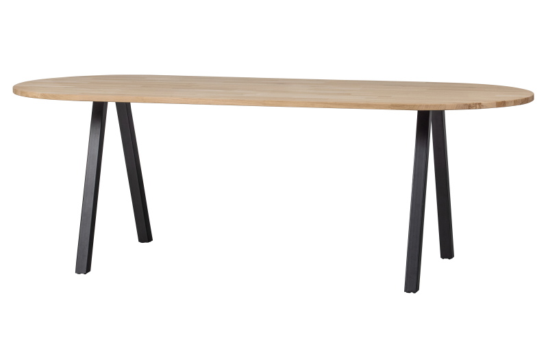 Woood Combi-tablo: Ovaal Eiken & 2-standen Poot