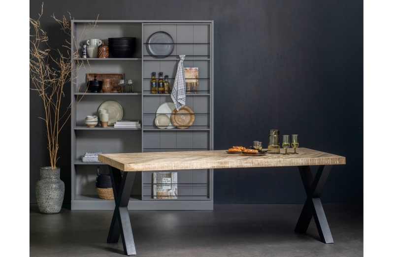 Woood Combi-tablo: Mango Visgraat 200x90 & Alkmaar Poot