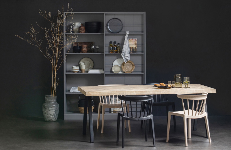 Woood Combi-tablo: Mango Visgraat 180x90cm & 2-standen Poot