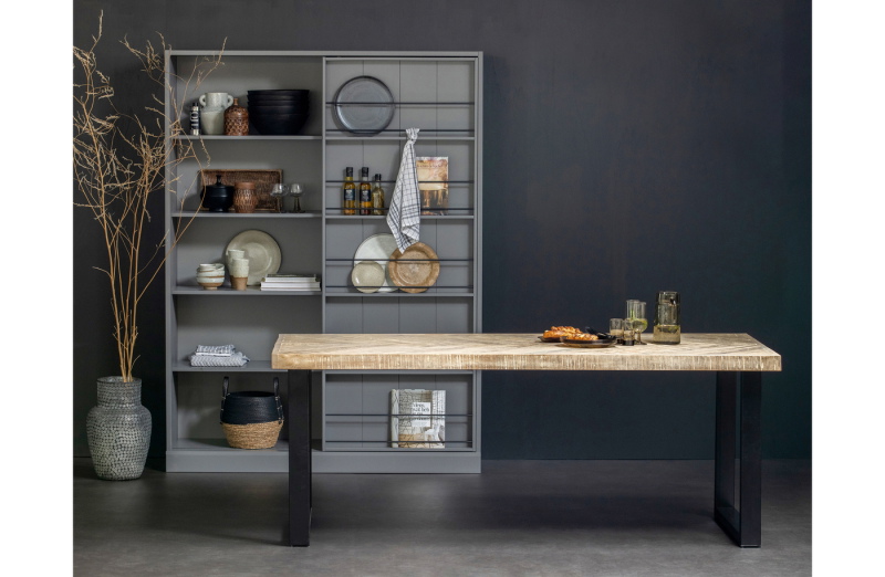 Woood Combi-tablo: Mango Visgraat 180x90cm & U-poot