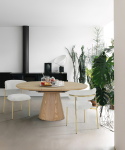 Eettafel Sivan Naturel Rond 120-160cm - Giga Meubel
