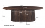 Livingfurn Eettafel Salvator Donkerbruin 300cm Mangohout Ovaal