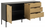 Dressoir Bronx MDF Zwart 160cm - Giga Living