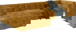 Kare Design Hoekbank Salamanca Velvet Oker Links