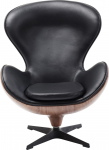 Kare Design Draaifauteuil Lounge Zwart/Walnoot