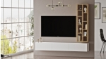 Tv-Meubel Laval Melamine Wit Naturel 174cm