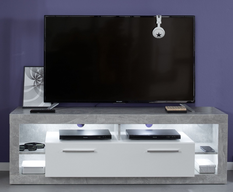 Tv-meubel Rock Melamine Wit/Stone 150cm