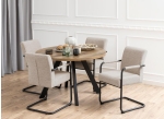 Eetkamerstoel Boris Met Armleuning Beige - Giga Living