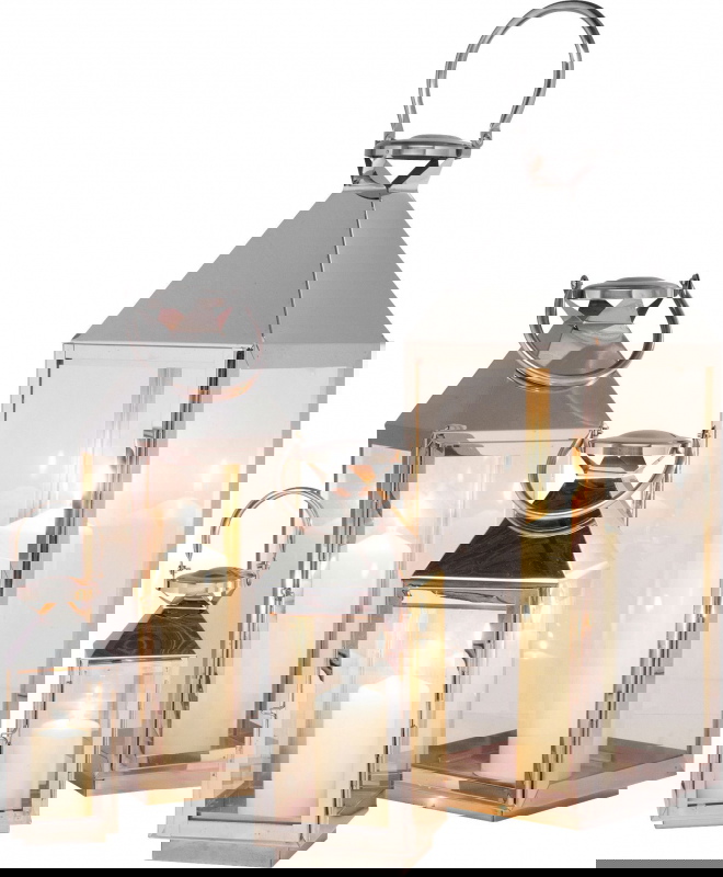 Kare Design Lantaarn Giardino Zilver Set van 4