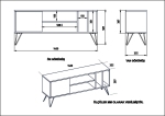 Tv-Meubel Mistico Melamine Walnoot Zwart 140cm