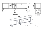 Tv-Meubel Mistico Melamine Walnoot Zwart Wit