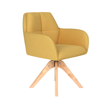 Eetkamerstoel Pete Oker Houten Swivel - Giga Meubel
