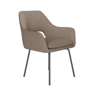 Eetkamerstoel Mos Taupe 4 Metalen Poten - Giga Meubel