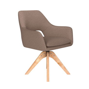 Eetkamerstoel Mos Taupe Houten Swivel - Giga Meubel