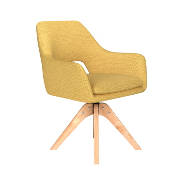 Eetkamerstoel Mos Oker Houten Swivel - Giga Meubel