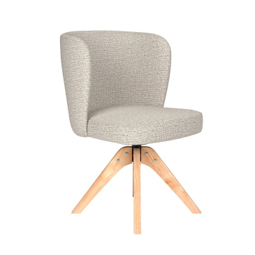 Eetkamerstoel Stan Off-White Houten Swivel - Giga Meubel