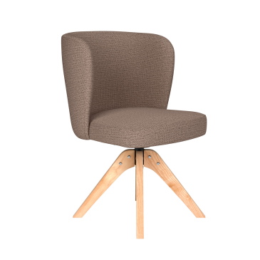 Eetkamerstoel Stan Taupe Houten Swivel - Giga Meubel