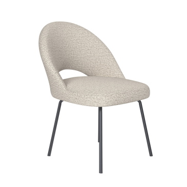 Eetkamerstoel Mick Off-White 4 Metalen Poten - Giga Meubel