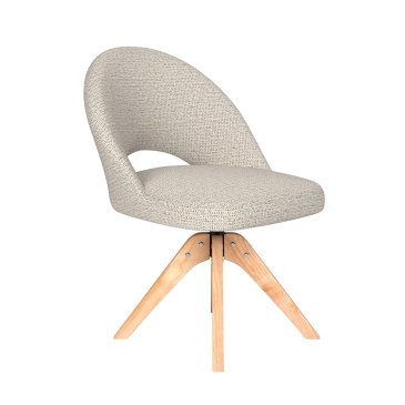 Eetkamerstoel Mick Off-White Houten Swivel - Giga Meubel