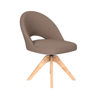 Eetkamerstoel Mick Taupe Houten Swivel - Giga Meubel