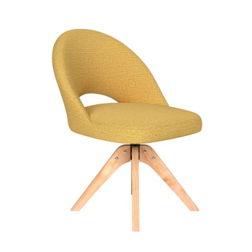 Eetkamerstoel Mick Oker Houten Swivel - Giga Meubel