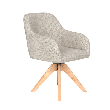 Eetkamerstoel Otis Off-White Houten Swivel - Giga Meubel