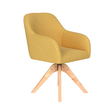 Eetkamerstoel Otis Oker Houten Swivel - Giga Meubel