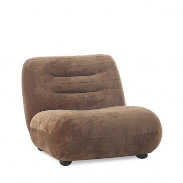 Dutchbone Fauteuil Wyatt Velours Cognac