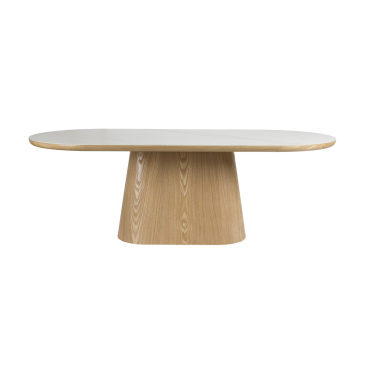 Eettafel Almira Ovaal Wit/Eiken 180cm - Giga Meubel