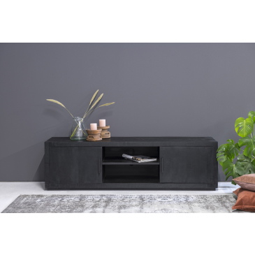 Livingfurn Tv-Meubel Jaxx Zwart 180cm Mangohout