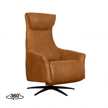 LABEL51 Elektrische Fauteuil Lund Micro Suède Cognac