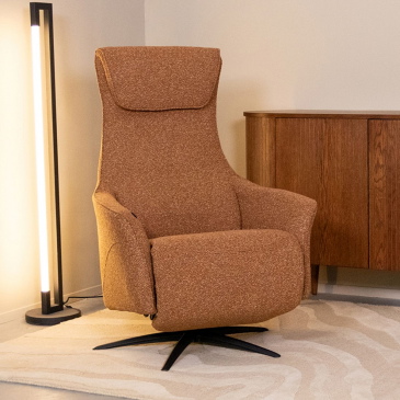 LABEL51 Elektrische Fauteuil Lund Bouclé Koraal